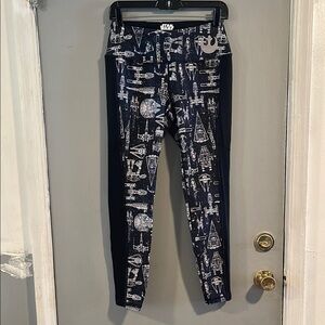HER UNIVERSE Womens Leggings Disney Star Wars‎ BLACK Space Ships Rebel Size 0
